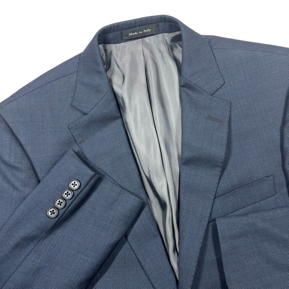 Tiglio Luxe Novello‎ Italian Wool Blazer Suit Jacket Men 38R Navy Birdseye *Flaw